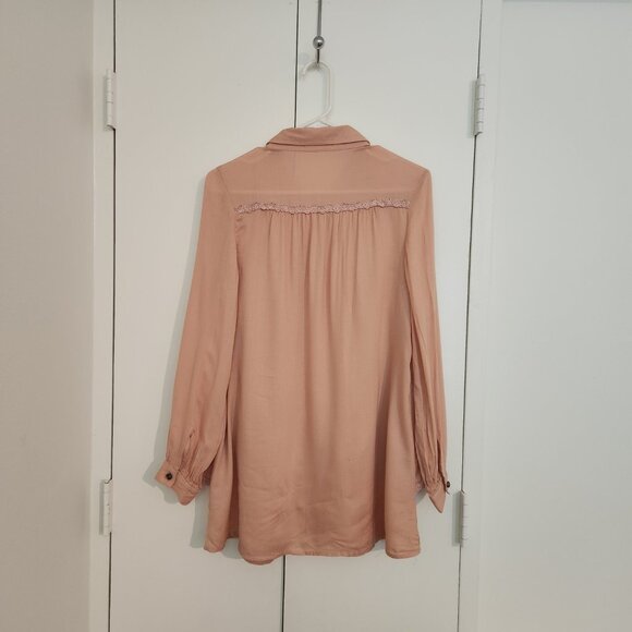 AXES FEMME Japanese Romantic boho style lace layered pink button up size med - Picture 11 of 12